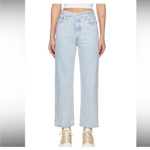 Levi's Premium Ribcage Straight Ankle denim high Rise women jeans Sz 28 x 27